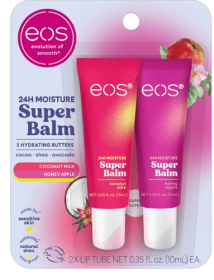 Eos 24H Moisture Super Balm- Coconut Milk & Honey Apple, Lip Sleeping Mask, 0.35 fl oz, Pack of 2