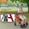 VEVOR Rollator Walker for Seniors and Adult, Lightweight Aluminum Foldable Rolling Walker with Adjustable Seat and Handle