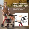 VEVOR Rollator Walker for Seniors and Adult, Lightweight Aluminum Foldable Rolling Walker with Adjustable Seat and Handle