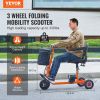 VEVOR Foldable 3 Wheel Mobility Scooter for Seniors, Portable Electric Powered Mobility Scooter with 12 Mile Long Range