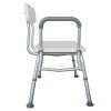 Medical Bathroom Safety Shower Tub Aluminium Alloy Bath Chair Transfer Bench with Wide Seat & Padded Handle White YF