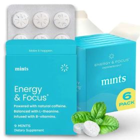 Energy Caffeine Nootropics Mints For Energy & Focus - Sugar-Free With L-theanine, Caffeine, Vitamin B12 & Vitamin B6 (Option: One pack)
